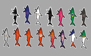 Vente en gros d'usine, coque de téléphone personnalisée avec motif de requin de dessin animé, autocollant de requin de dessin animé imperméable - Product Image 2