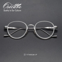 Lunettes de Lecture Rétro Rondes Noires Designer Luxe Monster pour Hommes Monture en Titane Classique
