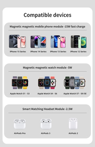 <span class=keywords><strong>Cargador</strong></span> inalámbrico portátil plegable 3 en 1 <span class=keywords><strong>Cargador</strong></span> magnético fuerte máximo de 15W para <span class=keywords><strong>iPhone</strong></span> <span class=keywords><strong>IWatch</strong></span> para <span class=keywords><strong>AirPods</strong></span> - Product Image 6