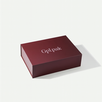 Boîte cadeau de luxe en carton rigide rouge de grande taille avec logo personnalisé, pliable, avec fermeture magnétique