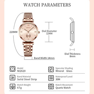 NIBOSI 2024 Rose Gold Wrist Watch Ladies Steel Women's Bracelet Watches Female <b>Clock</b> Women Watches Relogio Feminino Montre Femme - Product Image 4