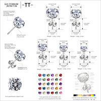 Серьги-гвоздики из титана ASTM F136 G23 с цирконием 5А, классический дизайн, позолоченные, с круглым цирконом, ювелирные изделия для женщин, OEM