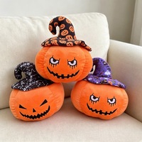 Coussin en peluche citrouille d'Halloween en gros, jouet Jack O'Lantern rembourré en coton PP, laine élastique, décoration de fête, pour enfants