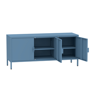 Metal Storage Sideboard Cabinet Living Room Blue 3 Door <strong>TV</strong> Buffet Steel Furniture <strong>for</strong> Modern Living Room Storage - Product Image 4