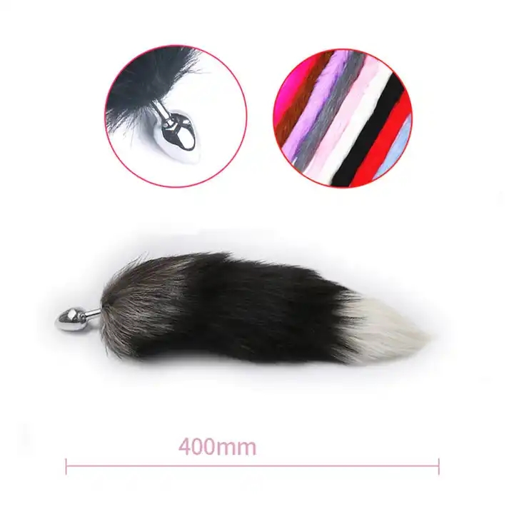 fox plug anal Silver Black Fox Fur Tail Anal Plug – Luvxic