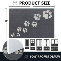 Tapis d'entrée lavable à profil bas, antidérapant, meilleur tapis de porte pour attraper la saleté, idéal pour les chiens