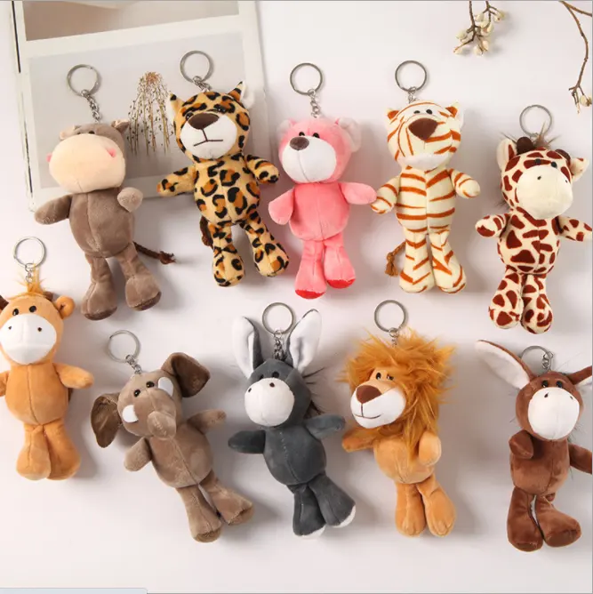 Mini Affe Tiger Giraffe Löwe Elefant Kuscheltier Spielzeug Niedliches Plüsch tier Schlüssel bund/Stofftier Schlüssel bund