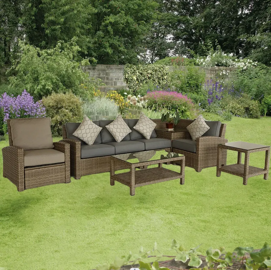 outdoor modern wicker cube set patio rattan sofa garden furniture recliner sofa set