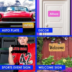 USA 6x12 "Trắng đen đỏ trống xe số tấm kim loại nhôm giấy phép tấm thăng hoa giấy phép tấm sắt vật liệu trang trí - Product Image 6