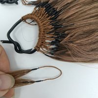 Ekstensi Rambut Bulu Tip Lembut Tanpa Lipat Double No Folding Korea Selatan Populer, Rambut Remy Virgin Micro-link Single Weft Semua Warna di AS