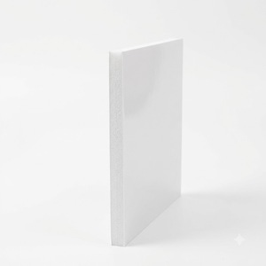 Panneau en mousse PVC WPC blanc, épaisseur 8 mm, densité 0,6 g/cm3, finition lisse, qualité alimentaire, panneaux en plastique imperméables pour la cuisine - Product Image 1
