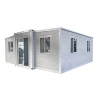 Conteneur modulaire pliable à double aile de 15/20/30/40 pieds, kits de maisons préfabriquées à 2 chambres