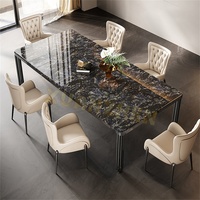 Meubles de salle à manger, ensemble de table à manger de luxe, tables à manger modernes en marbre, table de restaurant et 8 chaises pour événements, villa