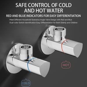 מפעל oem מחיר מסחרי 1/2 זווית לעצור שסתום מים רב תפקודי חדר אמבטיה 90 מעלות פליז כרום גימור מחסנית קרמיקה - Product Image 4