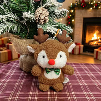 Porte-clés en peluche Père Noël, Élan et Renne, Décoration de sapin de Noël, Pendentif en peluche rembourré, Cadeaux et décorations de Noël en gros