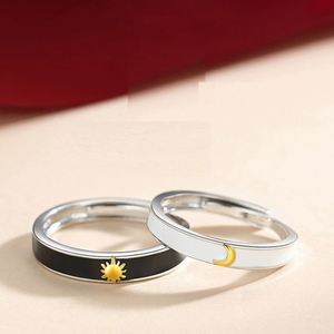 2022 Wholesale Couple <b>Rings</b> Set Lovers Romantic Open Copper Men Women Sun and Moon Wedding <b>Adjustable</b> <b>Ring</b> for Woman - Product Image 2