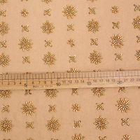 Tissu en maille de coton à petites fleurs brodées de perles, résistant, pour sac, robe, peignoir, manteau