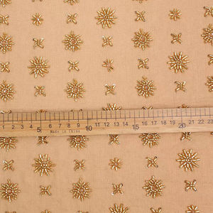 ผ้าตาข่ายฝ้ายปักลายดอกไม้เล็กๆ ประดับด้วยลูกปัด ทนทาน เหมาะสำหรับทำกระเป๋า ชุดราตรี เสื้อคลุม เสื้อโค้ท - Product Image 3