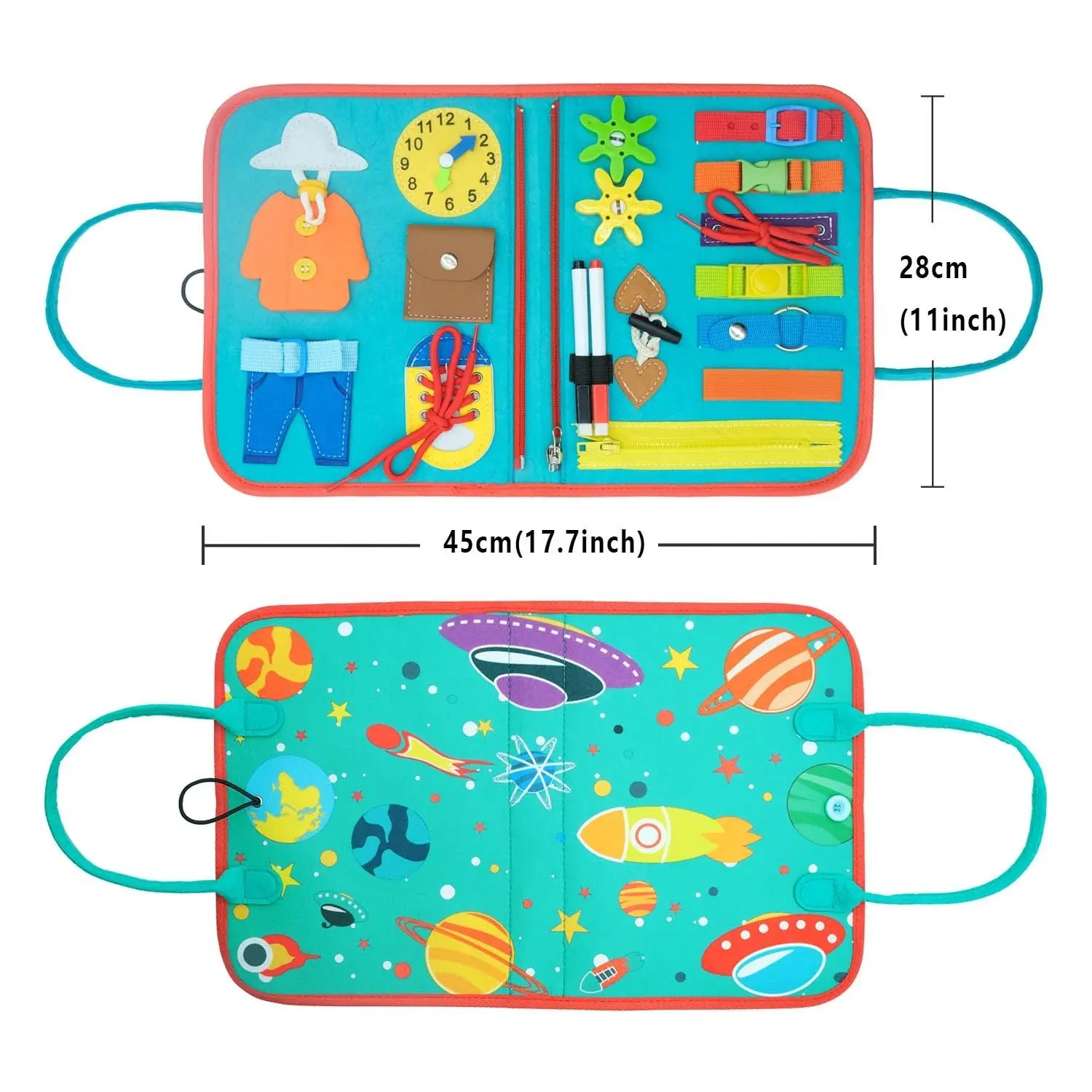 Custom Groothandel Custom Educatief Speelgoed Peuter Activiteit Board Vilt Drukke Board Voor Peuters