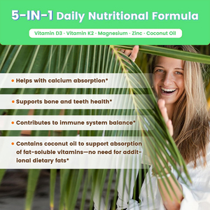 Vitamina D3 de alta calidad, VITAMINA K2, Magnesio y Zinc. Promueven el desarrollo óseo y dental, mantienen la salud cardiovascular. Cápsulas blandas. - Product Image 5
