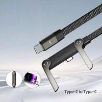 Câble Type-C vers Type-C 240W 5A à charge rapide, tressé en aluminium et conducteur en cuivre pur, pour écouteurs et appareils iOS