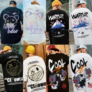 ผ้าฝ้ายขนาดใหญ่เสื้อยืดสําหรับผู้ชายเสื้อผ้าพิมพ์กราฟิกStreetwearผู้ชายเสื้อยืด