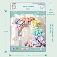 Kit d'arche de guirlande de ballons papillon, ballons en latex macaron et ballons en aluminium papillon pour la décoration d'anniversaire de filles et de baby shower