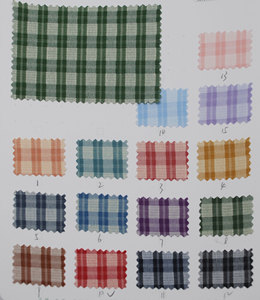 Rollo al por mayor precio barato Tatan Plaid diseños rayón algodón poli mezclado pequeño cheque Plaid hilo teñido tela - Product Image 2