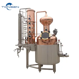 Home Alcohol Distilling Equipment Whiskey Alembic Pot Full Copper Wine Brewery Distillation Equipment