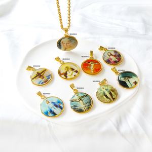 Collier avec pendentif Allah plaqué or 18 carats de qualité supérieure, unisexe, bijoux religieux pour hommes, collier musulman en acier inoxydable - Product Image 1