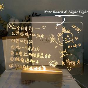 Tableau mémo néon 3D à LED avec surface d'écriture en ABS effaçable, <span class=keywords><strong>lampe</strong></span> de taille moyenne à piles de forme carrée - Product Image 3