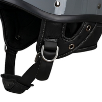 Casque de moto rétro à visière ouverte, demi-casque, avec sangle de menton, en ABS, pour adulte, 4 couleurs
