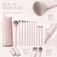Ensemble de 13 pinceaux de maquillage professionnels avec poils synthétiques doux, étiquette privée OEM, logo personnalisé