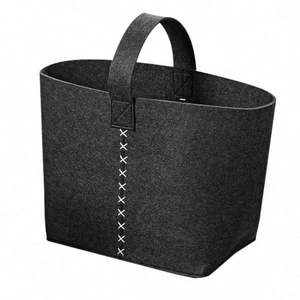 Felt Storage Bag Fireplace Wood Organizer Bags Shopping Basket <b>Magazine</b> <b>Rack</b> Firewood Pocket Home Storage Bags Holder - Product Image 1
