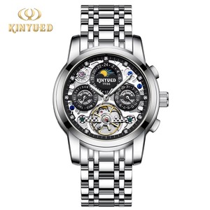 Envío Directo, Reloj Mecánico Automático para Hombre KINYUED J-130, Calendario Semanal, Fase Lunar, Índices de Diamantes, Pantalla Luminosa - Product Image 6