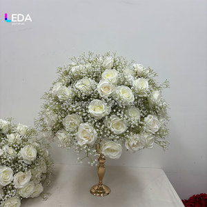Grande boule de fleurs blanches en forme de rose, centre de table pour mariage, anniversaire, décoration de fête - Product Image 3