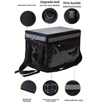 Sac isotherme extra large Bunnyfly, boîte de livraison pour moto, pour la livraison de courses et de nourriture chauffées