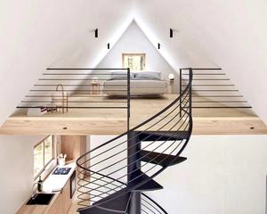 Petite Maison Moderne de Luxe à Châssis en A <span class=keywords><strong>Kit</strong></span> Préfabriqué Imperméable Bureau Boutique en Acier Panneau Sandwich pour Appartements Triangle Maison - Product Image 4