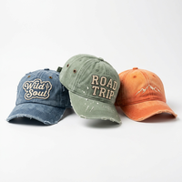 Gorra de Béisbol Personalizada de 6 Paneles con Visera Curva, Bordado 3D, Mezclilla Desgastada, Hebilla Dorada de Cobre, Ajustable, Unisex, para Adultos