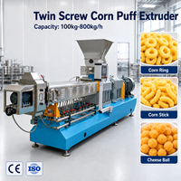Mesin Ekstruder Sekrup Ganda untuk Lini Produksi Snack Puff Otomatis, Peralatan Pembuat Puff Jagung, Bola Keju, dan Cincin Keju