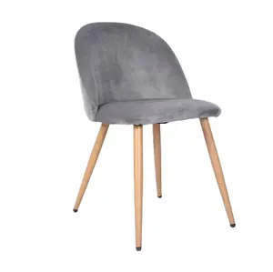 מחיר מפעל סין מודרני נוח חיפושית כיסא מטבח מתכת רגליים ובד קטיפה כסאות אוכל למכירה