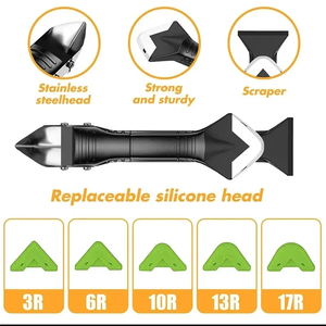 Oil Ash Knife Raspador Kit de Ferramentas de Enchimento 3-em 1 <span class=keywords><strong>Tile</strong></span> Sealant Raspador e Trowel Silicone Sealant Finishing <span class=keywords><strong>Tool</strong></span> - Product Image 5