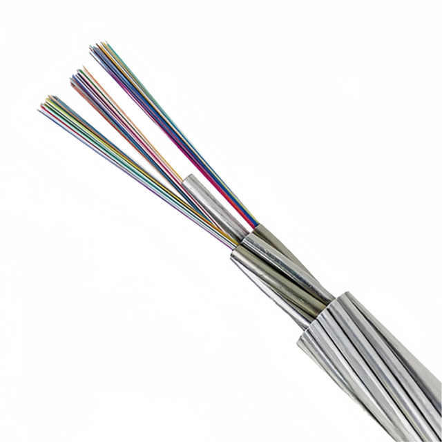 Single Mode G652D Fiber Optic Cable Opgw Aeirlal Wire in 24 48 72 96 144 288 Core Communication Cables