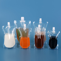 Pochettes souples transparentes personnalisées réutilisables de qualité alimentaire, imprimées en héliogravure, avec bec verseur, pour l'emballage de vodka, bière, jus et autres boissons
