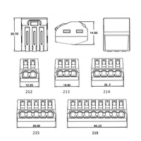 PCT-212 PCT-213 Hebelklemmen-Verbinder 2 3 4 5 8 Wege Kompakte Spleißklemmen für 0,08-4mm² Massiv- und Litzenleitungen