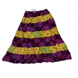 Women's Printed Multi Colour Cotton Fabric Elastic Round A-Line <b>Skirts</b> Ankle Length For <b>Summer</b> Style Wholesale India - Product Image 1
