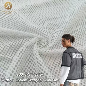 Tela de malla de poliéster 100% de 240 g/m² de alta densidad con orificios grandes, 160 cm de ancho, transpirable, para camisetas de baloncesto y ropa deportiva, lista para enviar. - Product Image 3