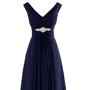 New high quality V -neck back chiffon official late party dresses women evening elegance Floor-length Large Elegant