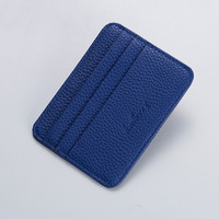Baellerry dompet wanita warna kopi trendi tempat kartu bisnis ramping Solid Mini kulit Pu