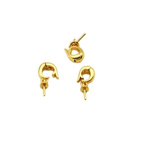 Ganchos para pendientes chapados en cobre y oro de 18 quilates, forma de media luna, para componentes de fabricación de joyas 00607 - Product Image 5